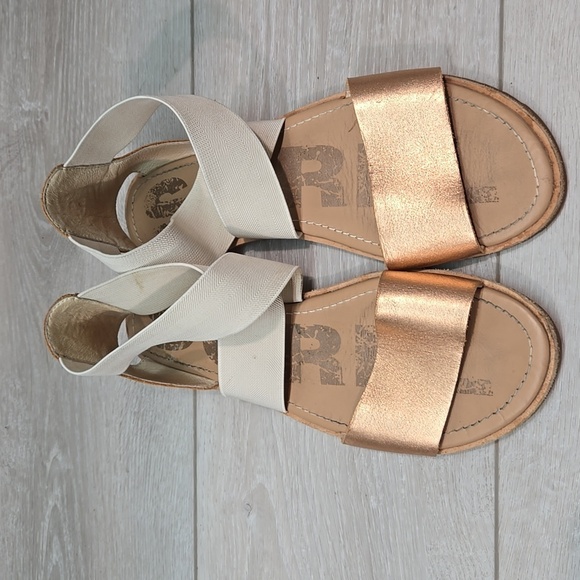 Sorel Women Ella Crisscross Strappy Flta Sadals Slip On Shoes Sz 7 - Picture 4 of 12